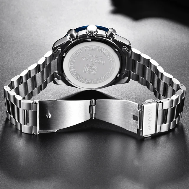 BENYAR Men's Watches Top Brand Luxury Watch Men 2022 Military Watch Quartz Chronograph Business Watch Strap Relogio Masculino 6