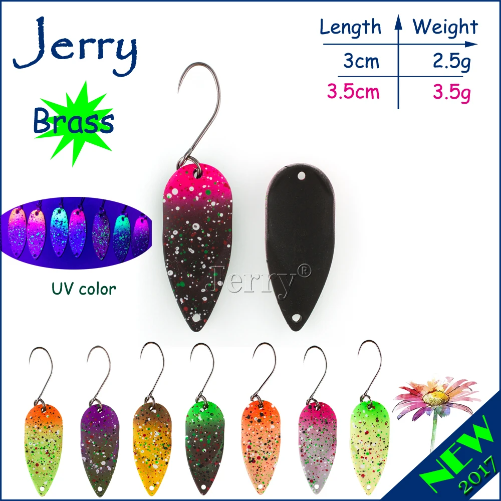 Jerry 1 unid 2,5G 3,5g área y corriente de pesca cucharas japonés calidad lago trucha cuchara señuelos spinner cebo pesca