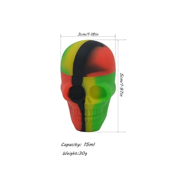 

15ml silicone skull jar wax oil bho dab weed container non stick slick extract bho dab oil concentrate jars dab wax container