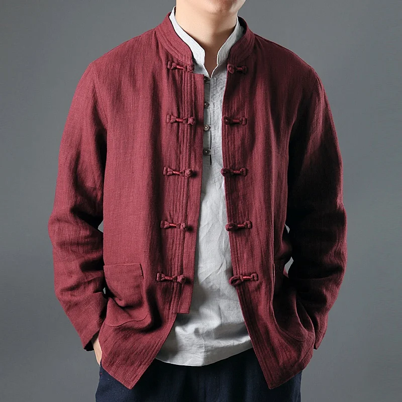 Traditional chinese clothing for men outerwear male jacket mandarin collar suit tangzhuang men clothes TA165