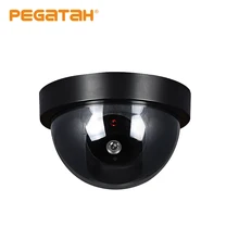 Мини CCTV камера поддельная/Манекен купольная камера вспышка красный светильник установка/Крытый наблюдения камера безопасности Поддержка положить аккумулятор