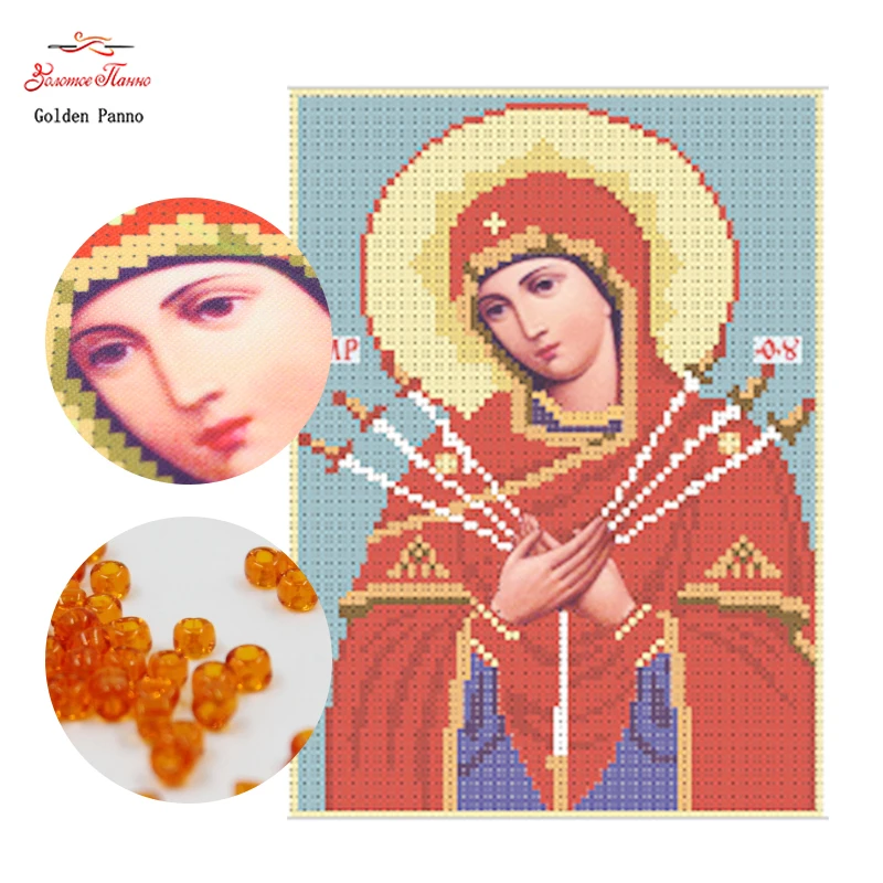 

Golden Panno,beads,Needlework,DIY,bead Cross stitch ,Embroidery stitch,Precise Printed painting,portrait Pattern cross,women