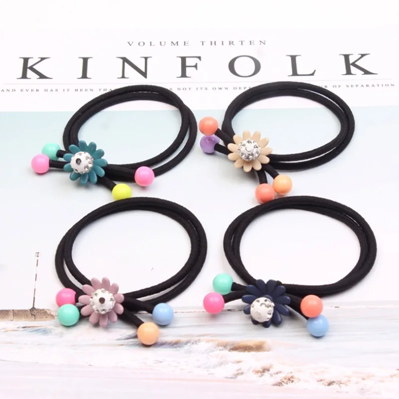 5pcs/lot Hair Accessories Pearl Elastic Rubber Bands Headwear Girl Band Ponytail Holder Scrunchy Rope Jewelry | Детская одежда и