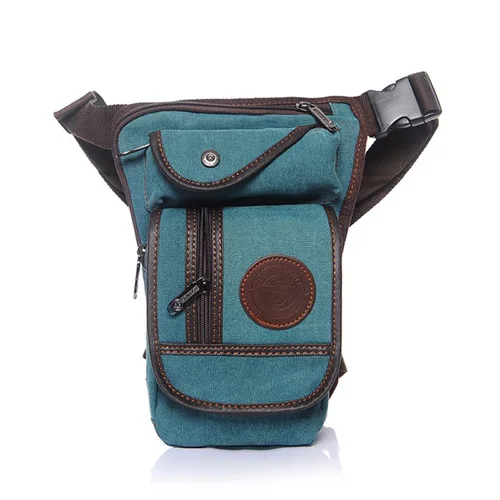 Norbinus Мужская холщовая/нейлоновая сумка с заниженной ногой, поясная сумка, прочные военные сумки, дорожные мотоциклетные сумки-мессенджеры на плечо - Цвет: Light Blue