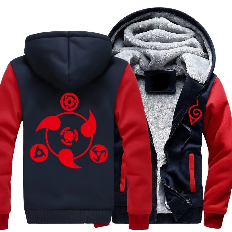 

Hooded shirt reflective clothing Naruto clothes flag wooden Kakashi hoodie autumn and winter fleece long-sleeved jacket