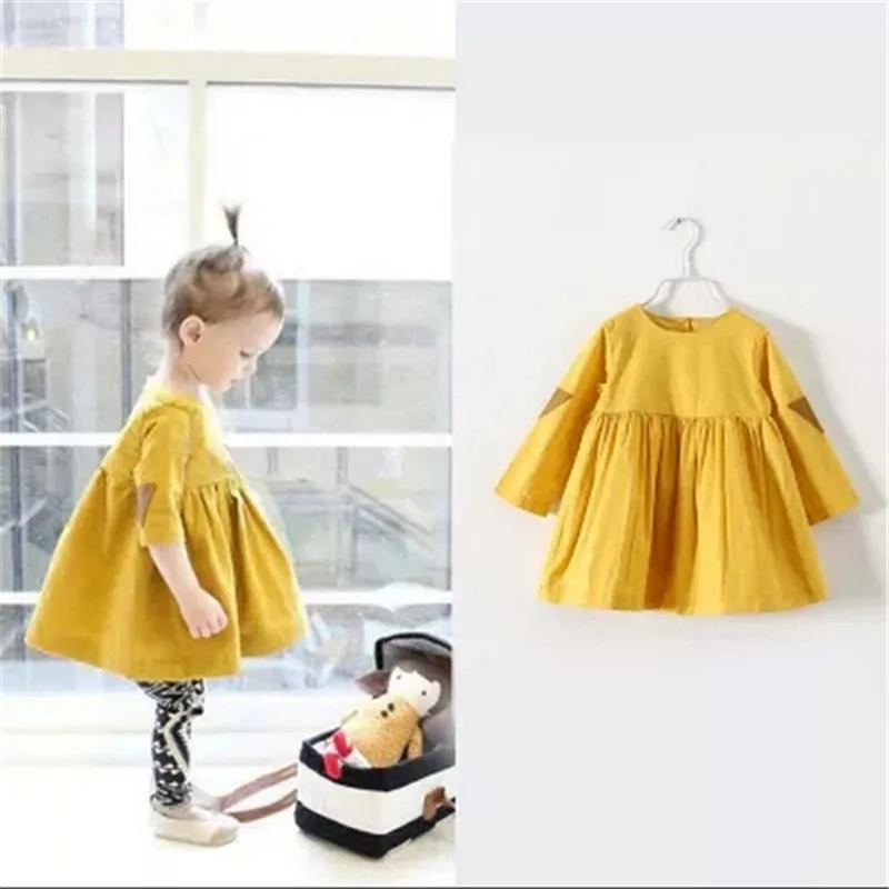 

Appliques 2016 New Dress Girls Clothes Summer Kids Dresses For Leather Fluffy Yarn Inside The Triangle Q051