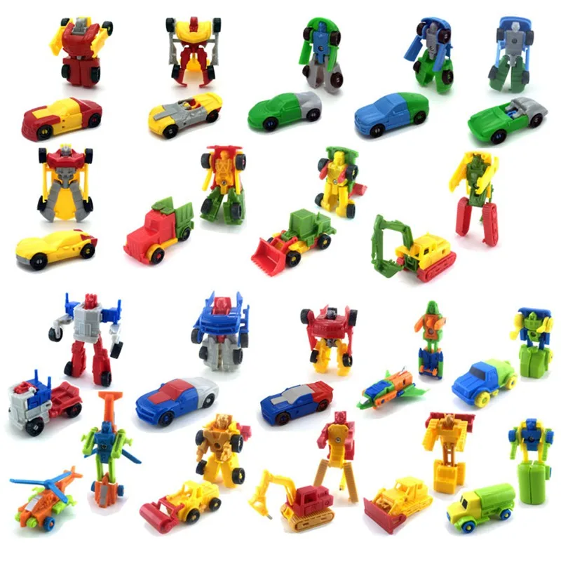 

Different super Mini Transformation Robot car Deformation Cars Transform plane ship chariot action Figures Toy random