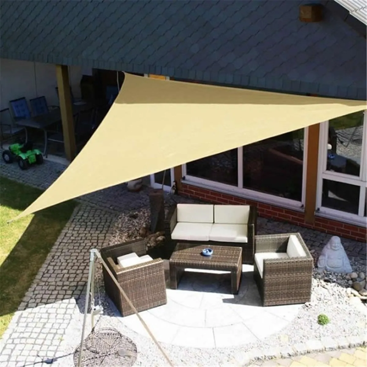 

Outdoor Sun Shade Sail 5x5m PU Waterproof Cloth Canvas Awning Canopy Beach Shading Gazebo Toldo Garden Swiming Pool Balcony