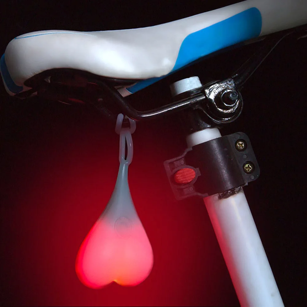 Водонепроницаемый Креативный велосипедный задний светильник силиконовый светильник водонепроницаемый ночной необходимый светодиодный красные сигнальные огни Велосипедное Сиденье задняя лампа для яиц - Цвет: red