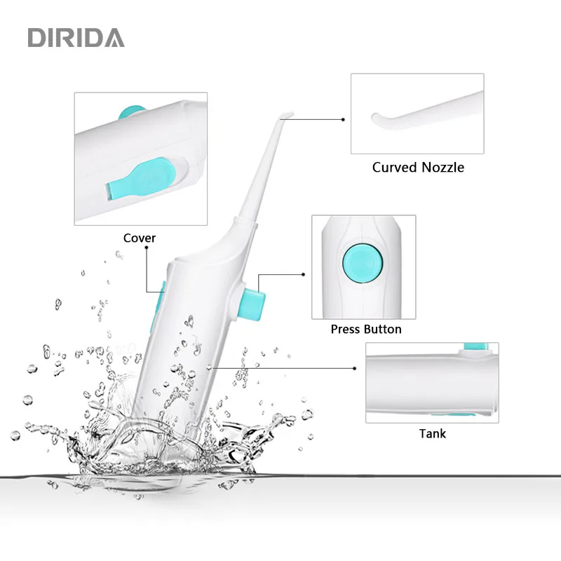 DIRIDA Портативный Стоматологический Ирригатор полости рта Флоссер водоструйный очиститель зубов зубная гигиена зубная нить Уход за полостью рта Отбеливание зубов 80 мл