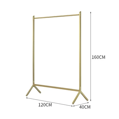 Хороший Золото Серебряная одежда магазине стеллаж, полки и Для женщин одежда детская одежда стойки - Цвет: gold 1.2m length