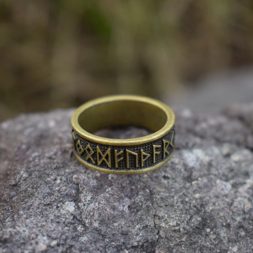 1pcs drop shipping Elder futhark Asatru Nordic celtic Viking Pagan Norse Rune Ring Vintage Men Jewelry SanLan