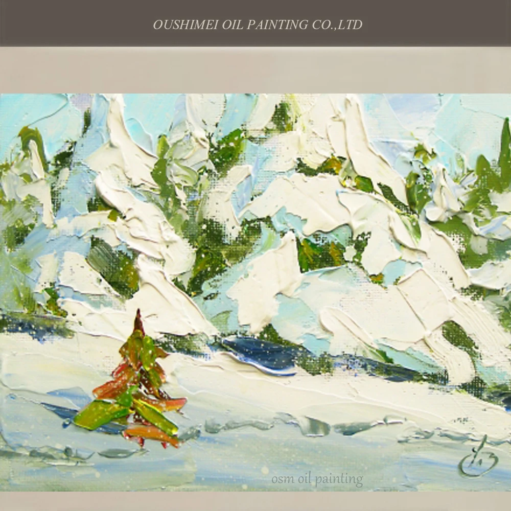 

Home Decoration Hand painted Knife Tree Oil Paintings On Canvas Landscape Wall Painting Wall Pictures For Christmas Decoration