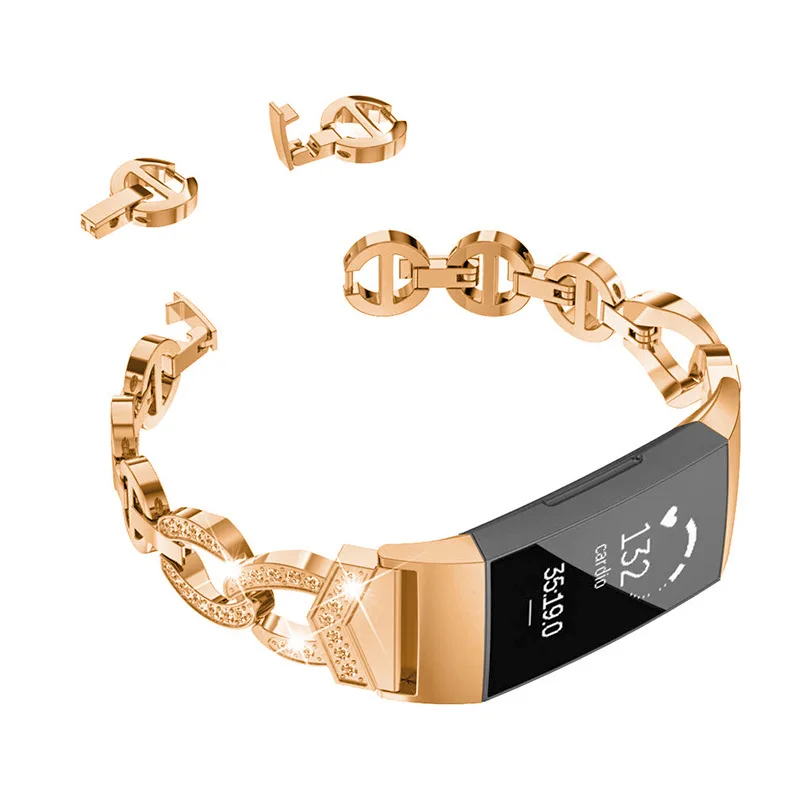 Essidi шикарный женский браслет ремешок для Fitbit Charge 3 Смарт-часы из нержавеющей стали браслет петля для Fitbit Charge 3 Аксессуары