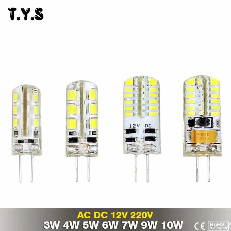 G4 Led 12V кукурузная лампочка прожектор 220V AC/DC Светодиодная лампа для домашнего