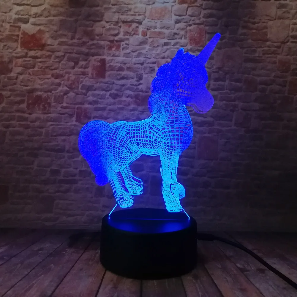 Светодиодный светильник Luminaria в виде единорога ночник 7 цветов светодиодный с