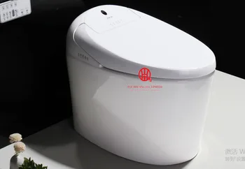 

Free Shipping luxury intelligent toilet smart ceramic toilet S-trap 220V factory price Automatic clean flushing siphonic