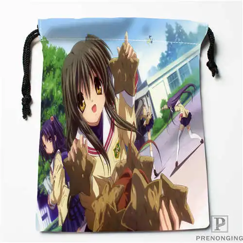 На заказ Печать Clannad-аниме(1 сумки для покупок на шнурках дорожный мешочек для хранения плавание пеший Туризм игрушка сумка унисекс мульти Size18-12-31-81