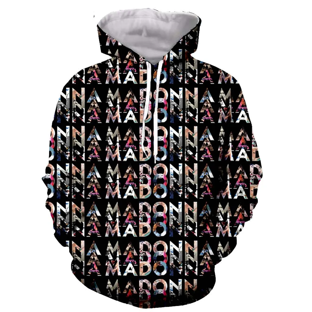 

New arrive popular star madonna hip hop 3D print men women fashion cool t shirt/hoodies/sweatshirts/vest/ tops dropshipping