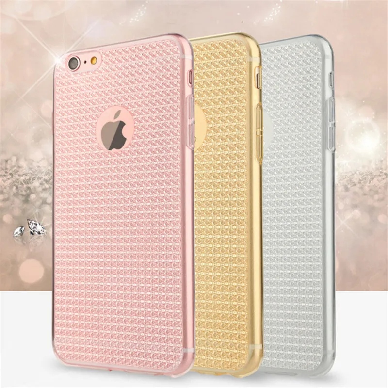 

Phone Shell For Apple iPhone 5 5S SE 6 6S Plus 6SPlus Back Case Cover Bling Diamond Pattern Cell Phone Cases for iPhone5 5S SE