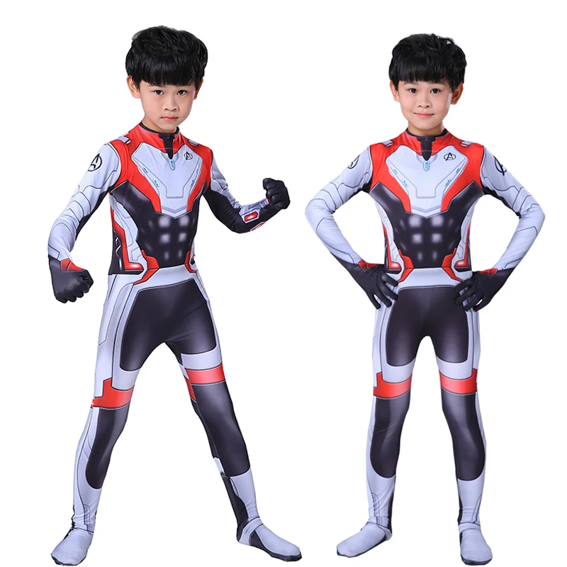 Movie Avengers Endgame Quantum costume Kids Adult Avengers Halloween costume for Men Boys Superhero zentai Jumpsuits