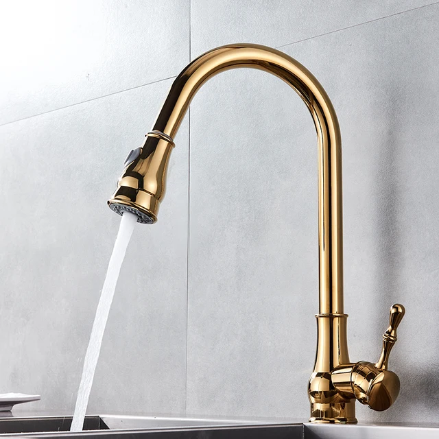 Best Quality Uythner Modern Faucet Luxury Brass Gold Kitchen Faucet Rotatable Mixer Tap Single Sharp Handle Single Hole Hot&Cold Water Best Quality Uythner Modern Faucet Luxury Brass Gold Kitchen Faucet Rotatable Mixer Tap Single Sharp Handle Single Hole Hot&Cold Water