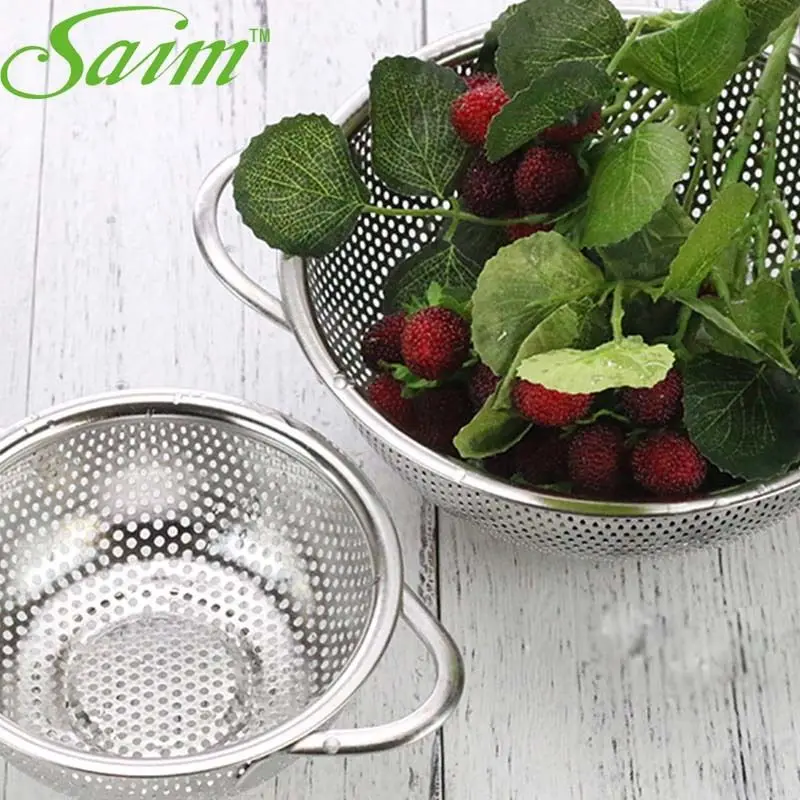 3Pcs/set Stainless Steel Colander Kitchen Strainer With Handles Kitchen