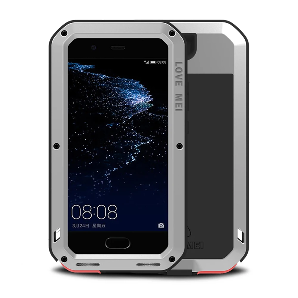 imágenes para Amor Mei Caso para Huawei P10 Plus Armadura Del Metal De Aluminio A Prueba de agua A Prueba de Golpes Cubierta Del Caso para Huawei P10 Protector De Vidrio Templado imágenes para Amor Mei Caso para Huawei P10 Plus Armadura Del Metal De Aluminio A Prueba de agua A Prueba de Golpes Cubierta Del Caso para Huawei P10 Protector De Vidrio Templado