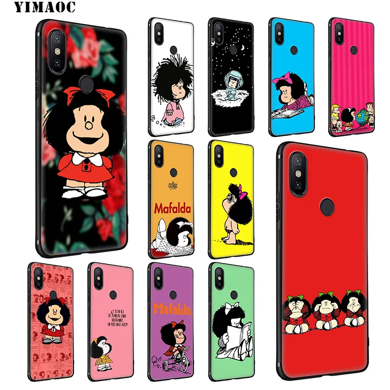 YIMAOC Mafalda Cute Cartoon Soft Case for Xiaomi Mi 9T 9 8 Se 6 MAX 3 A1 A2 Lite MiA1 MiA2 CC9E CC9 6X 5X POCOPHONE F1 |