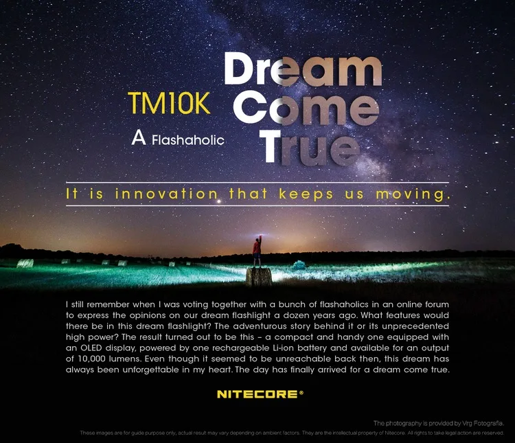 NITECORE Tiny Monster TM10K 10000 люмен 6 x CREE XHP35 HD светодиодный перезаряжаемый светильник с высоким подъемом, светильник-вспышка, встроенный аккумулятор 4800 мАч