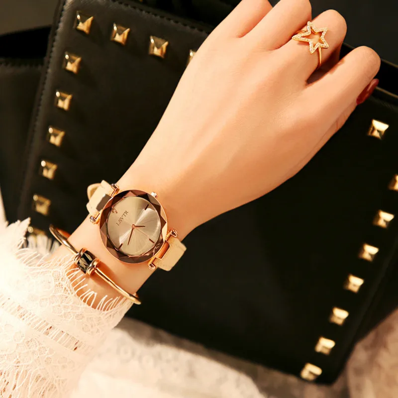 

Rhinestone female watch fashion student quartz watch leather belt ladies watch Fashion & Casual Chronograph Buckle