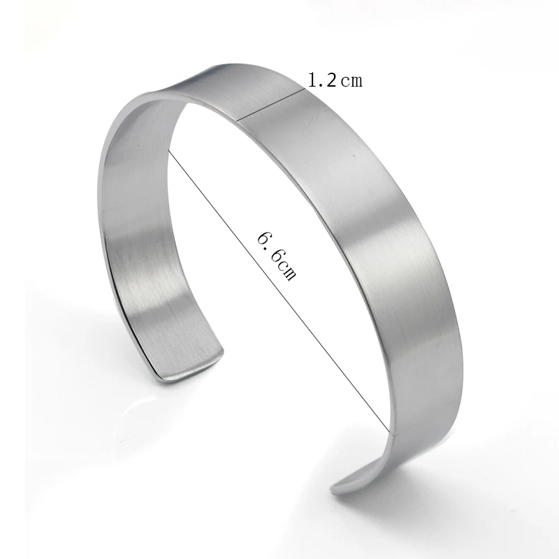 stainless steel punk metal matte retro plain bracelet cuff bangle men's jewelry free shipping