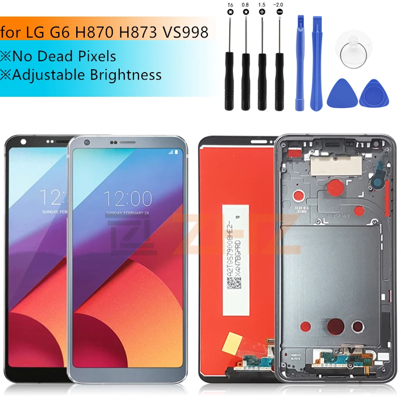 

Super quality lcd for LG G6 LCD Display Touch Screen Digitizer Assembly for LG H870 H873 VS998 Pantalla with frame Repair parts