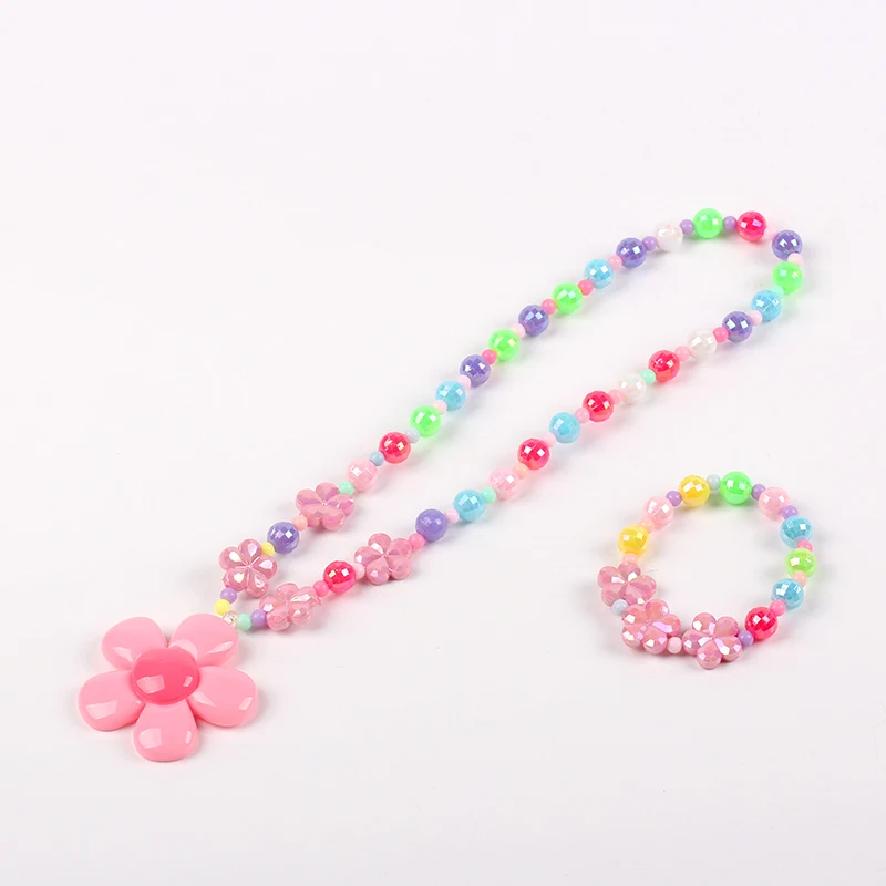 ZHANYU JEWELRY Baby Girls Jewelry Sets Kid Multicolor Beads Necklaces