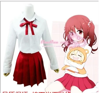 

Himouto! Umaru-chan Anime Doma Umaru cosplay Uniforms set cosHalloween party uniform full set 4in1(Top+skirts+tie+sock)