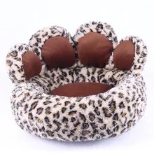 Забавный медведь лапа флисовая зимняя теплая собака щенок мягкая подушка кровать-гнездо моющийся Леопардовый питомец, маленькая собачка кошка коврик подушка питомники