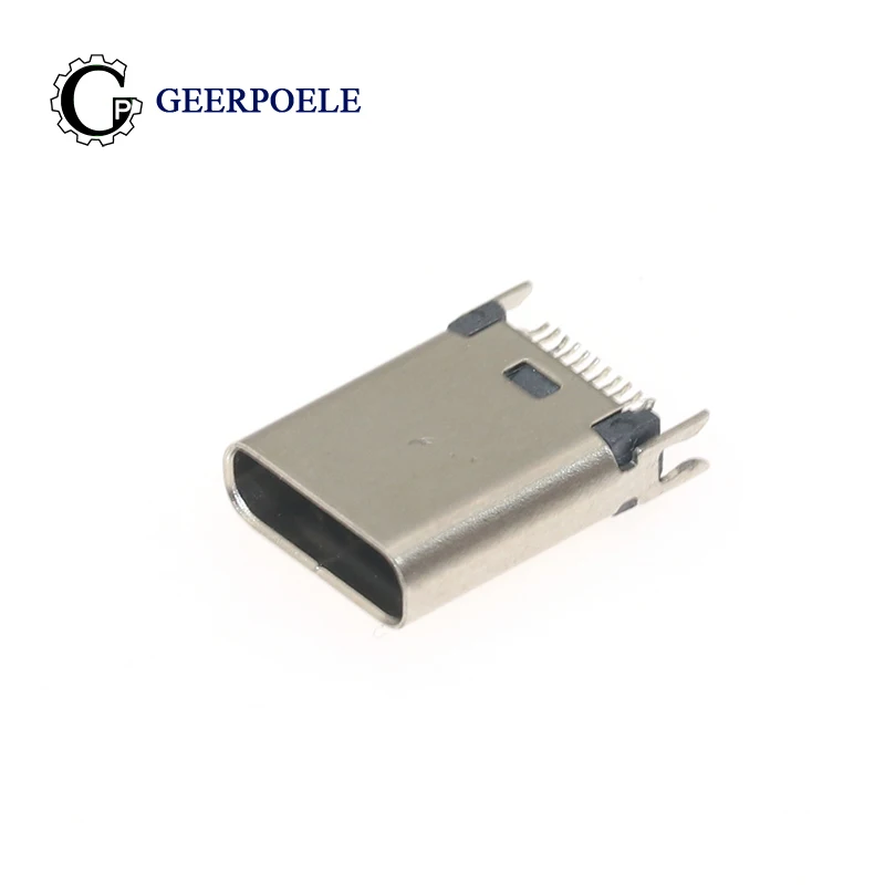 

GP 10 pcs/lot USB 3.1 Type-C SMT 24P 30V 2A Micro USB Connectors Female Port Jack Tail Plug Socket Electric Terminals