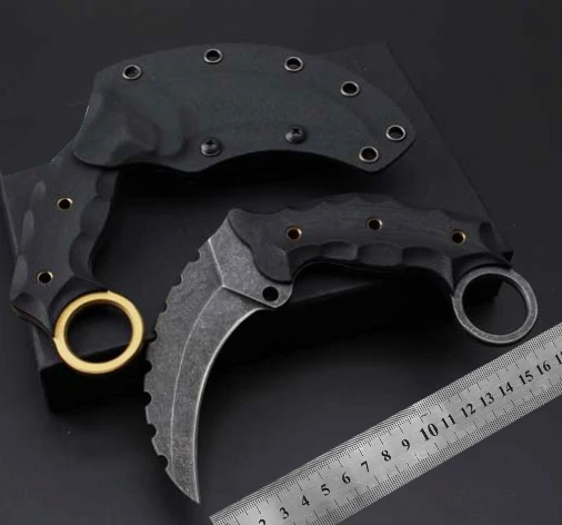 

karambit knife D2 steel blade G10 handle camping EDC tool survival exploration pocket knife gift knife