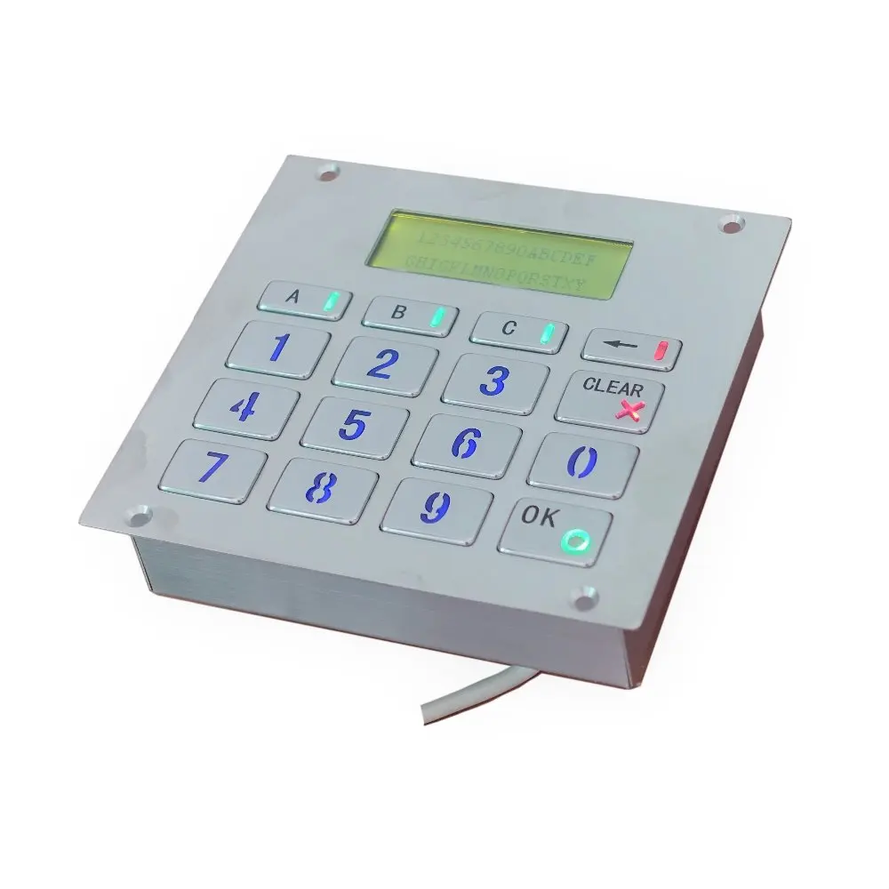 16 keys top mount metal illuminated key button RS232 interface backlit