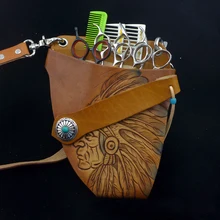 Профессиональные принадлежности для парикмахерских кожаных ножниц для волос сумка салонные парикмахерские инструменты расческа сумка для хранения машинка для стрижки волос сумка B-35