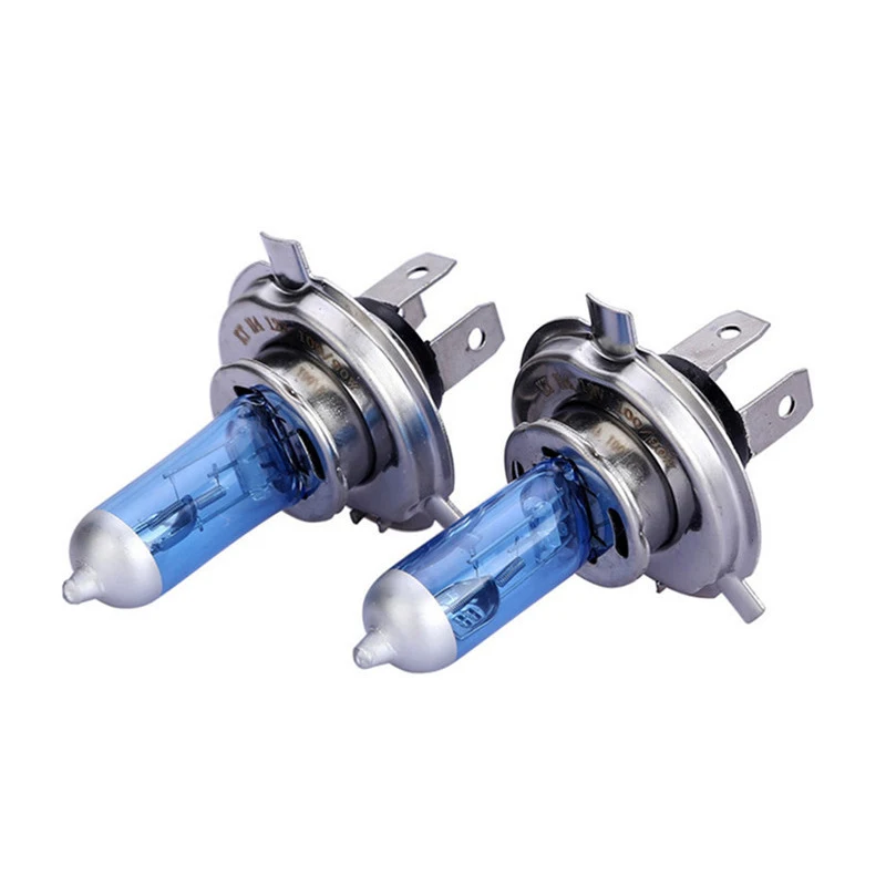 2Pcs H4 12V 100W 90W Car Halogen High Low Beam Light Auto Headlight Bulb Xenon 6000K White Lamp