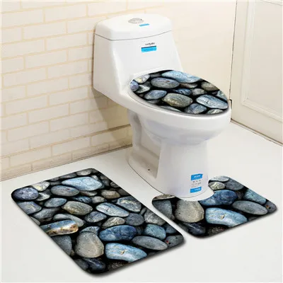 3 шт. чехол для сиденья нескользящий присоска коврик для ванной комнаты декор зимний теплый фланелевый Противоскользящий коврик для туалета - Цвет: Multicolor1