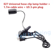 Шланг универсальный зажим для E27 держатель лампы светодиодные хомут база 3 контактов штекер E27 edison Ретро патрон комплект шнуров для осветительных приборов