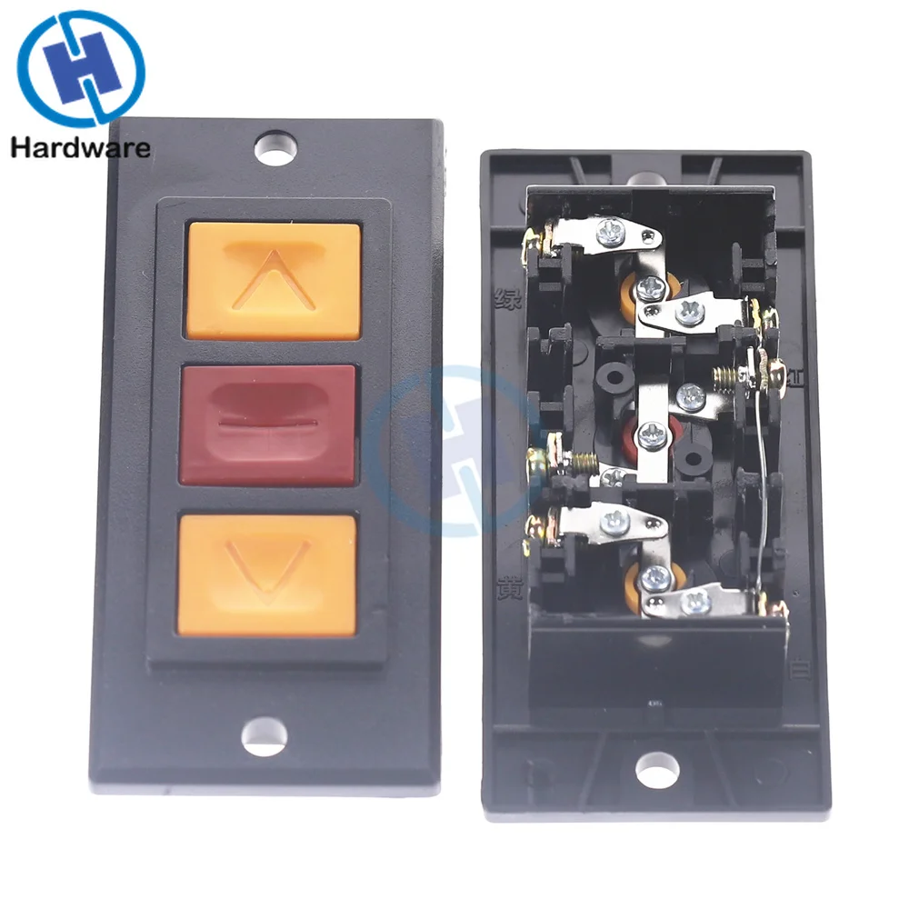 

Up Down Stop 3 Buttons Switch Black Plastic Housing Push Button Switches For Electric Roller Shutter Garage Safety Door