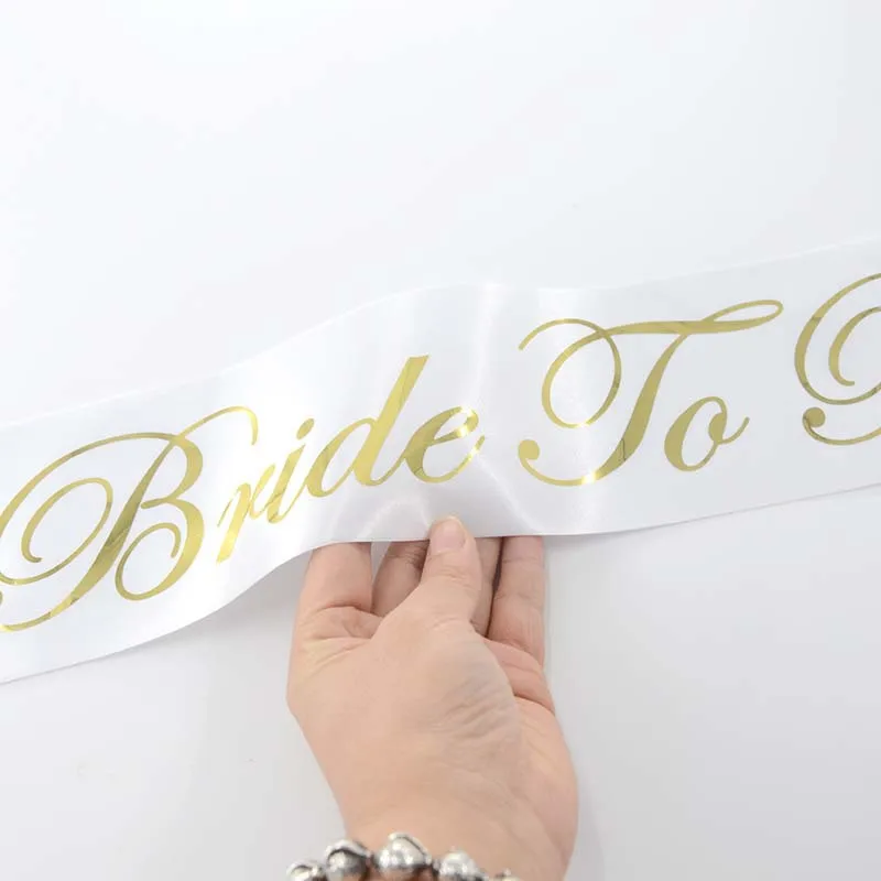 1 Pcs Bride to Be Sash white Bride to Be Sash with Pink Team Bride for Hen Party Wedding Bridal Shower Gold Letter HW66 (3)