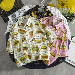 2019 мужские летние рубашки больших размеров повседневные с коротким рукавом пляжный Топы Свободная блузка chemise homme уличная гавайская