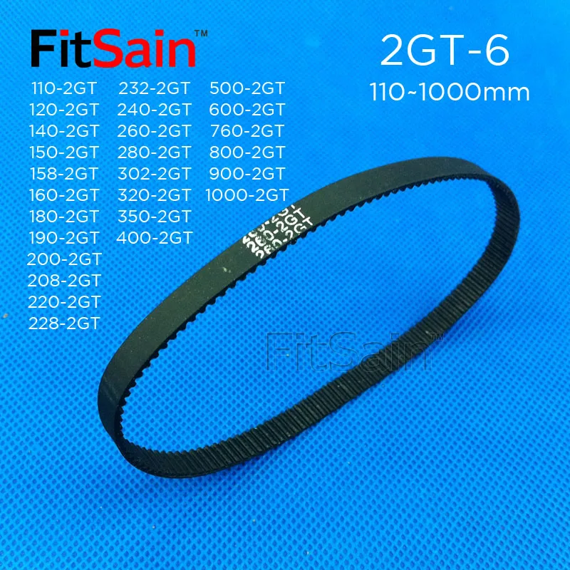 

FitSain-circumference 228-320mm GT2 timing belt 2GT rubber belt synchronous wheel 3D printer teeth Width 6mm