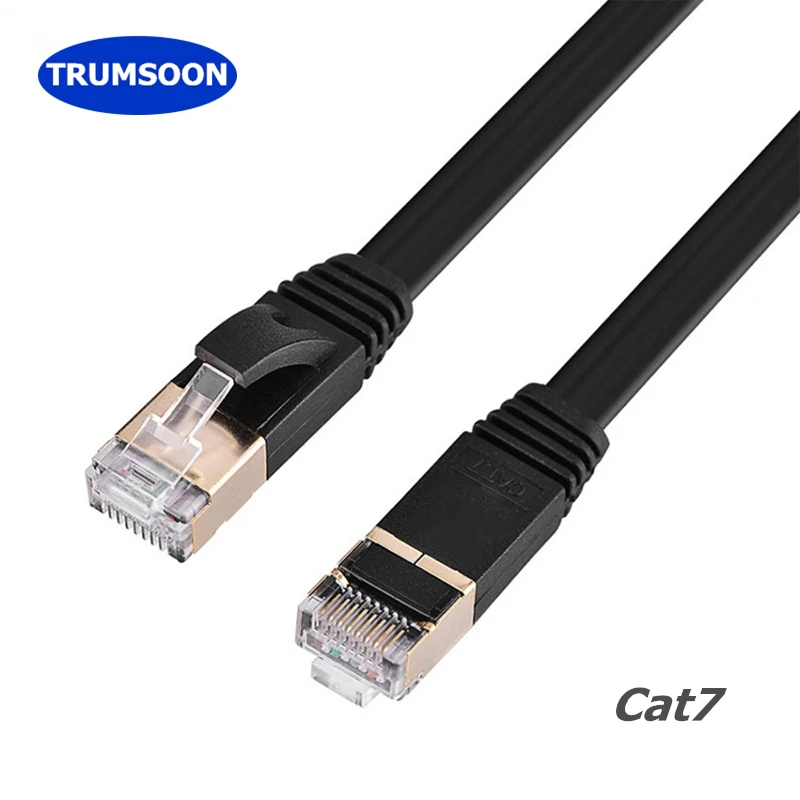 Trumsoon Cat7 Lan Cable UTP RJ45 Flat Line Ethernet Patch Cord Network Cable for Router laptop Switch ADSL