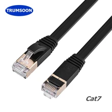 Special Price Trumsoon Cat7 Lan Cable UTP RJ45 Flat Line Ethernet Patch Cord Network Cable for Router laptop Switch ADSL