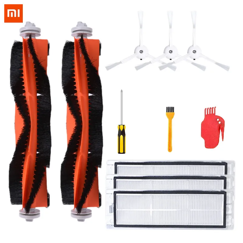 

11PCS Mi Roborock Robot Vacuum Cleaner Replacement Parts Main Brush Filter Side Brush Screw Red Blade Yellow Comb